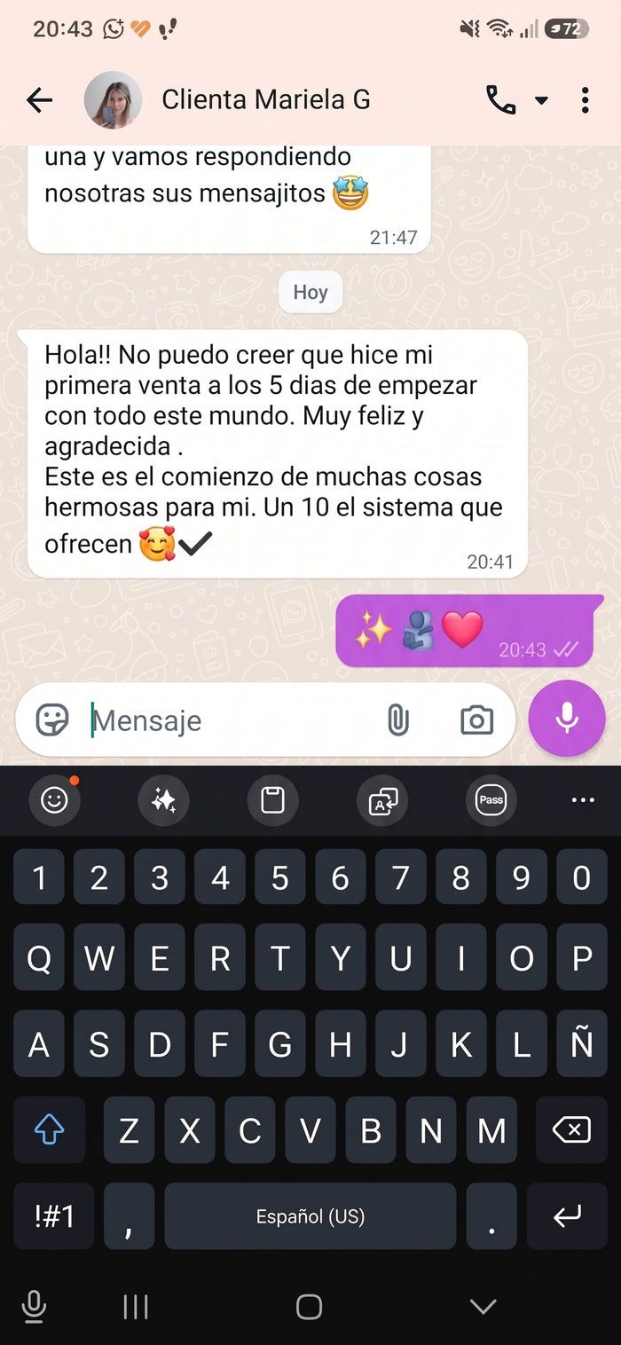 Mensaje de una clienta
