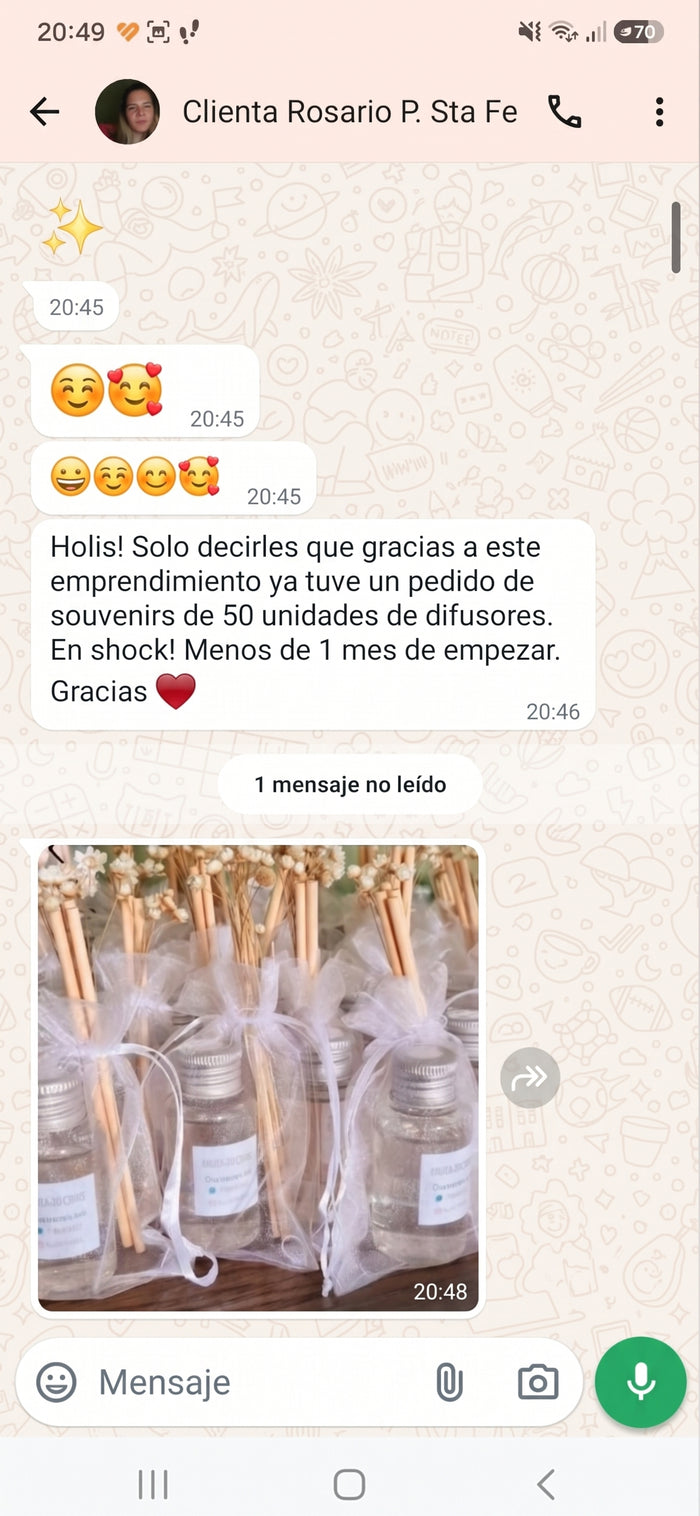 Mensaje de una clienta