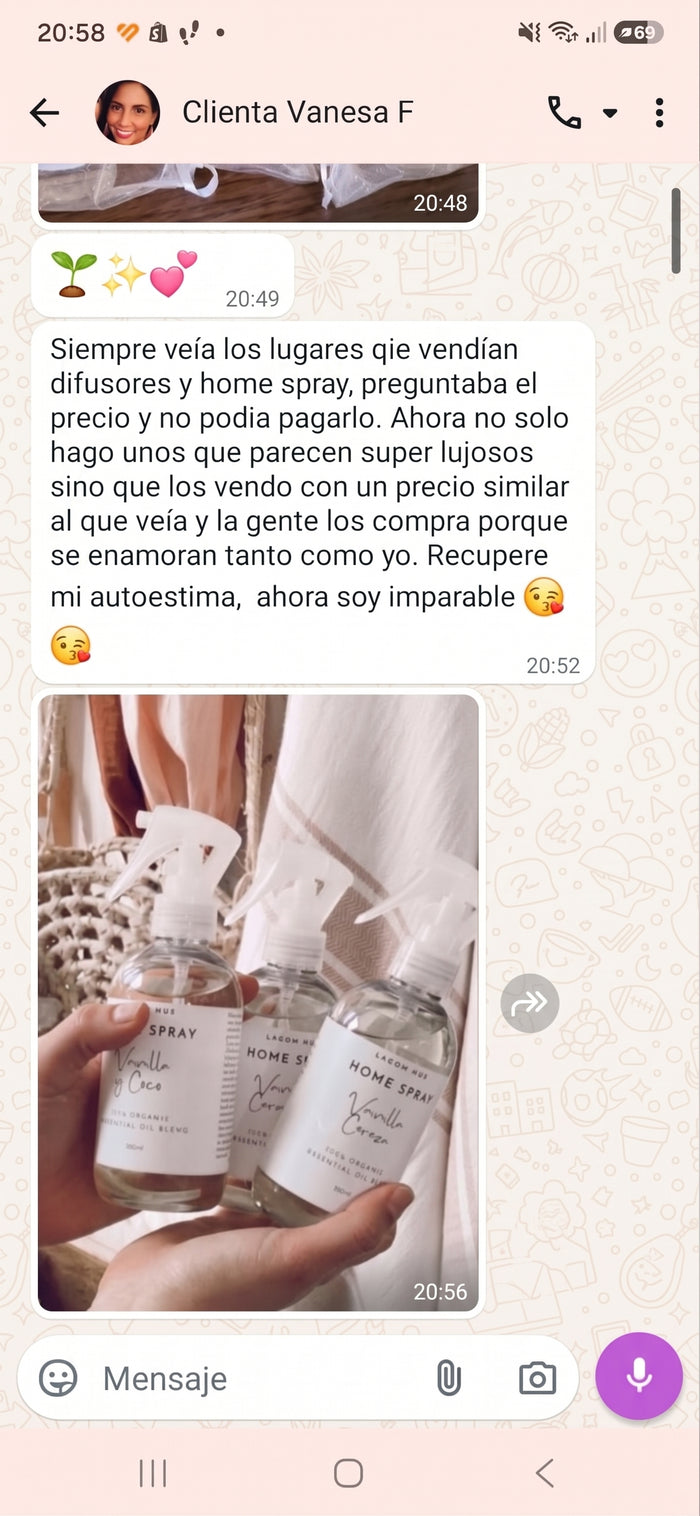 Mensaje de una clienta